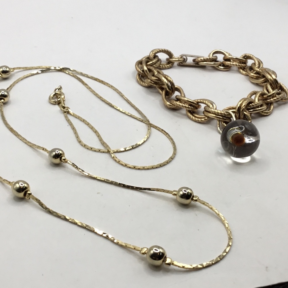 Vintage 2-Piece Set. Necklace and Charm Bracelet